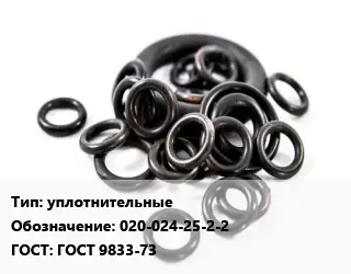 Кольцо РТИ уплотнительные 020-024-25-2-2 ГОСТ: ГОСТ 9833-73